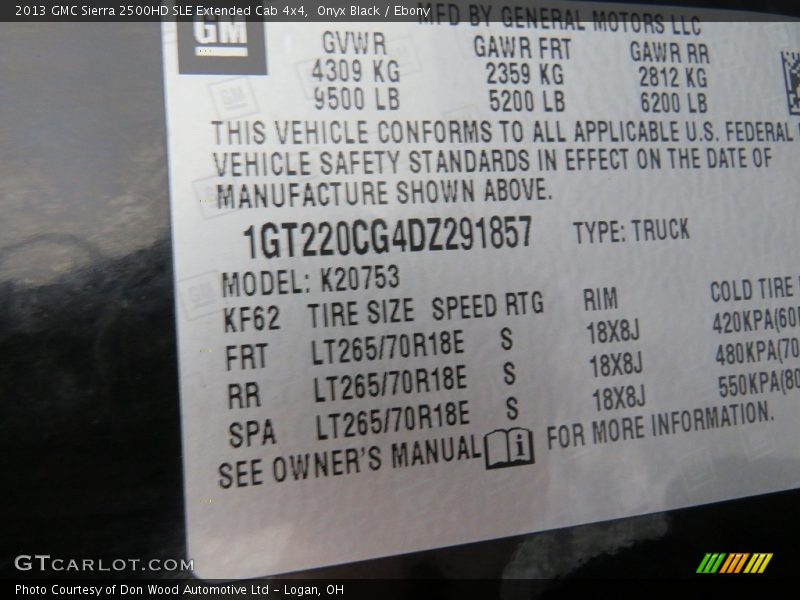 Onyx Black / Ebony 2013 GMC Sierra 2500HD SLE Extended Cab 4x4