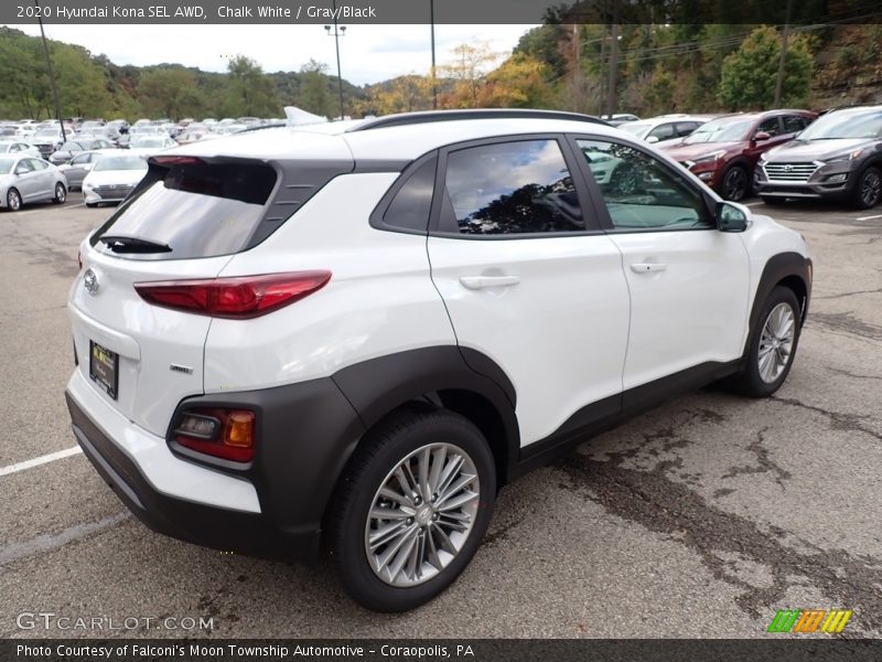 Chalk White / Gray/Black 2020 Hyundai Kona SEL AWD