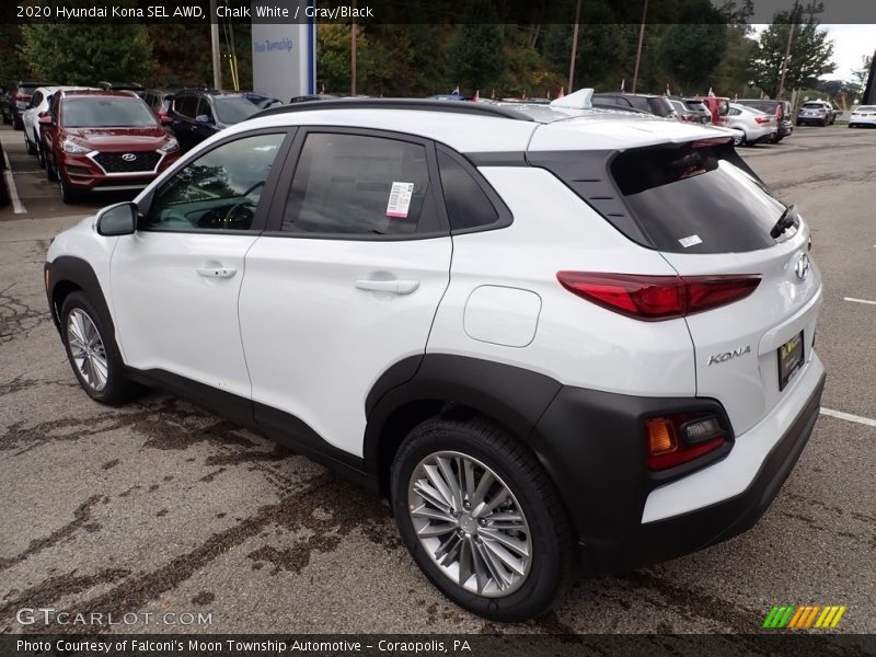 Chalk White / Gray/Black 2020 Hyundai Kona SEL AWD