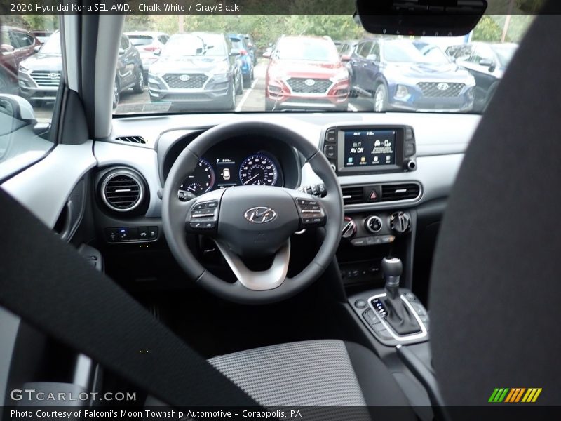 Chalk White / Gray/Black 2020 Hyundai Kona SEL AWD