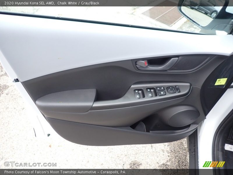 Chalk White / Gray/Black 2020 Hyundai Kona SEL AWD