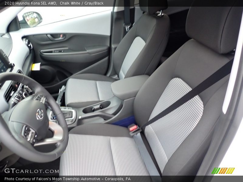 Chalk White / Gray/Black 2020 Hyundai Kona SEL AWD