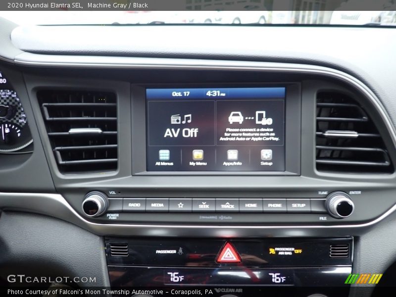 Machine Gray / Black 2020 Hyundai Elantra SEL