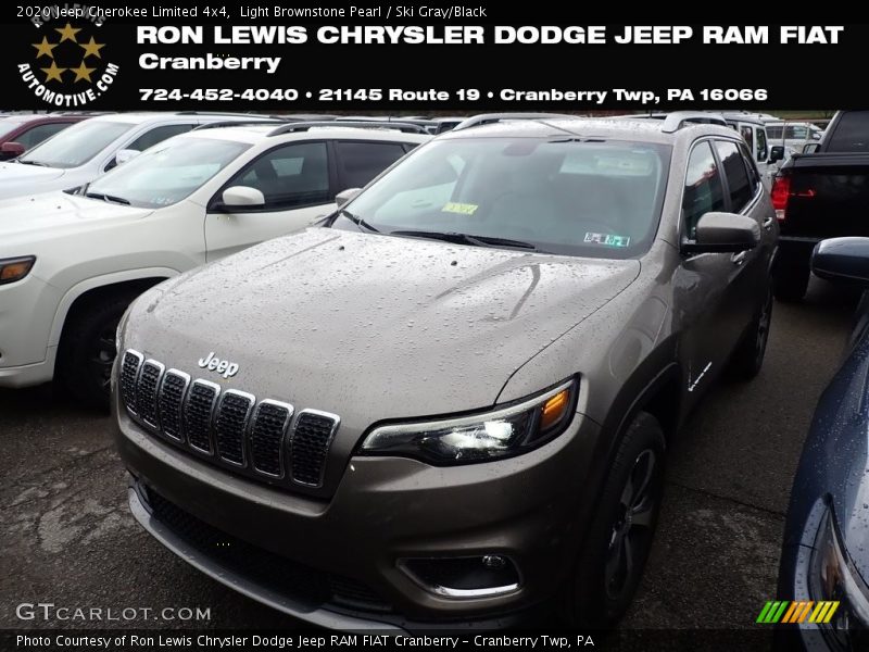 Light Brownstone Pearl / Ski Gray/Black 2020 Jeep Cherokee Limited 4x4
