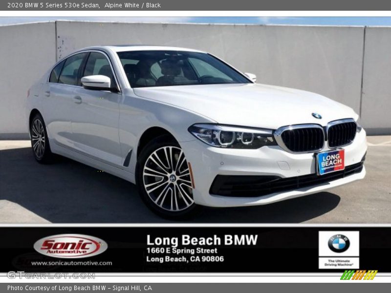 Alpine White / Black 2020 BMW 5 Series 530e Sedan