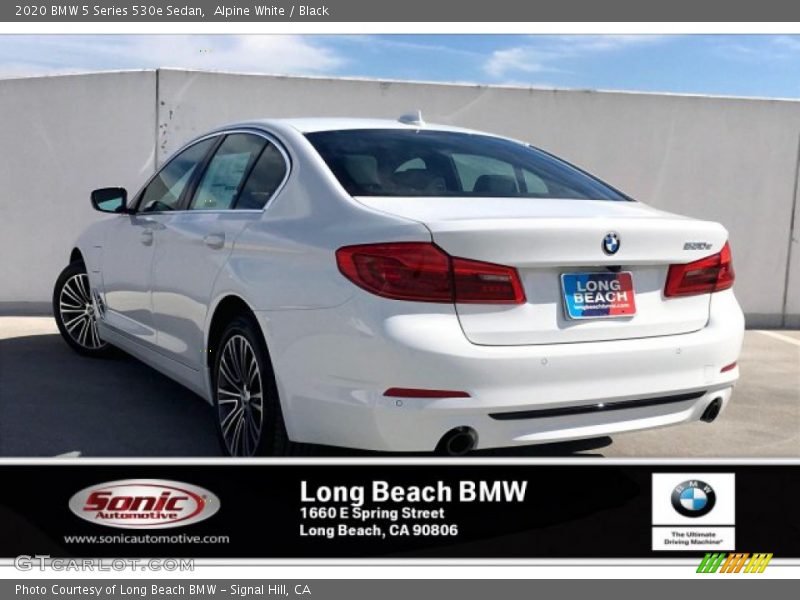 Alpine White / Black 2020 BMW 5 Series 530e Sedan
