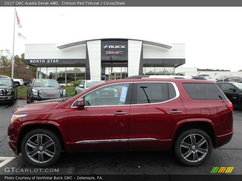 Crimson Red Tintcoat / Cocoa/Shale 2017 GMC Acadia Denali AWD