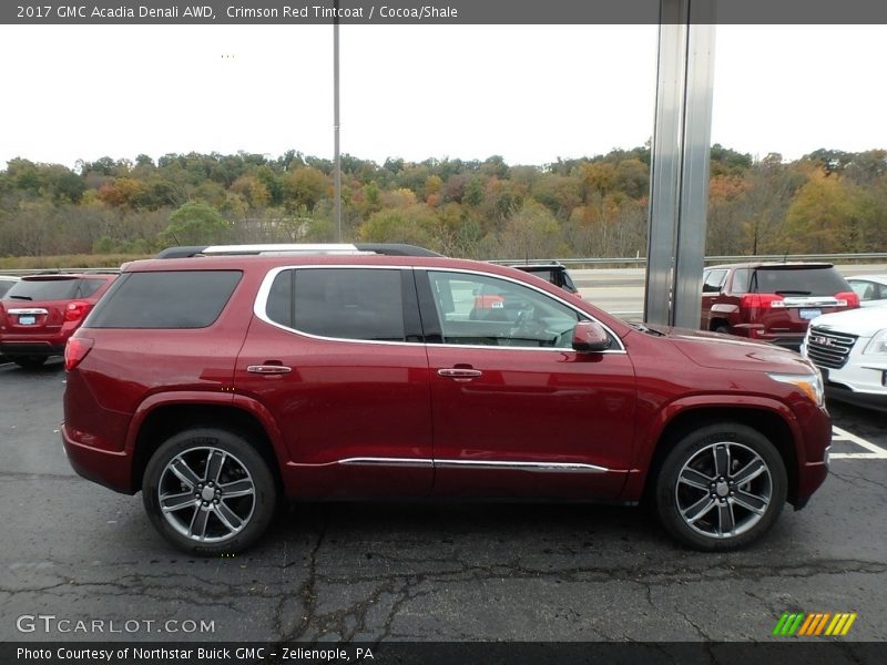 Crimson Red Tintcoat / Cocoa/Shale 2017 GMC Acadia Denali AWD