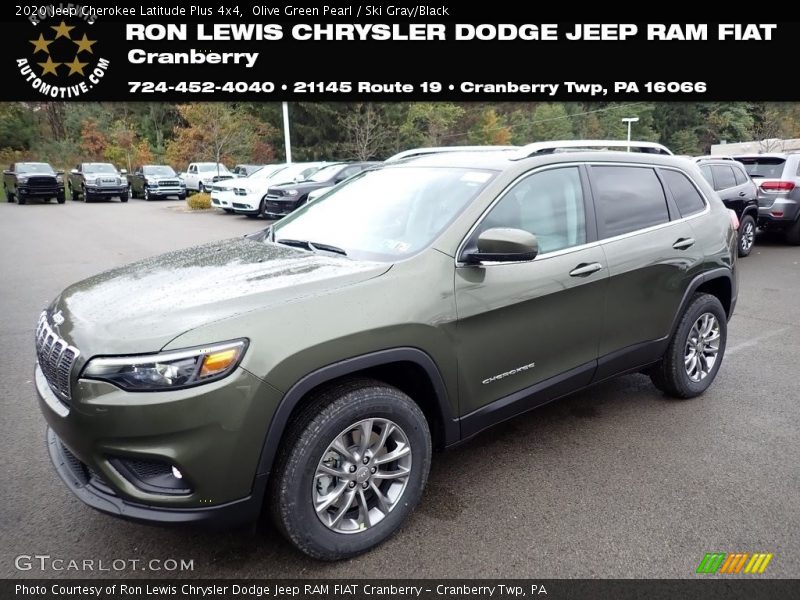 Olive Green Pearl / Ski Gray/Black 2020 Jeep Cherokee Latitude Plus 4x4