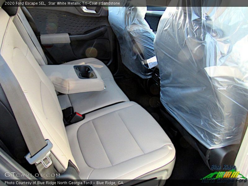 Star White Metallic Tri-Coat / Sandstone 2020 Ford Escape SEL