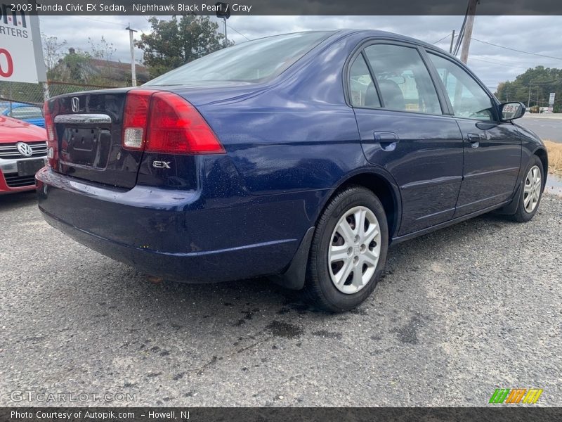 Nighthawk Black Pearl / Gray 2003 Honda Civic EX Sedan