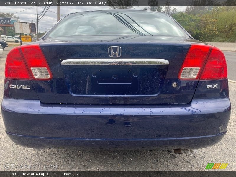 Nighthawk Black Pearl / Gray 2003 Honda Civic EX Sedan