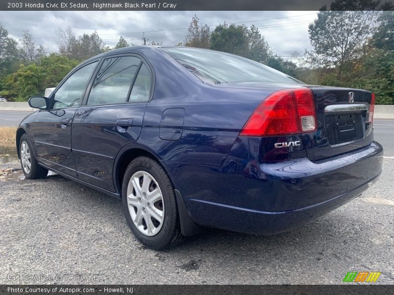 Nighthawk Black Pearl / Gray 2003 Honda Civic EX Sedan