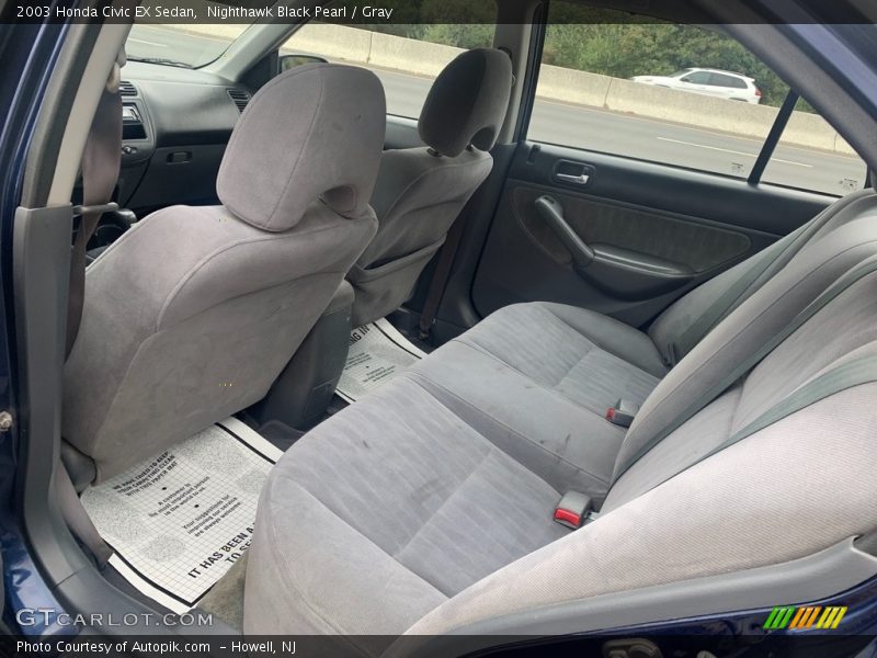 Nighthawk Black Pearl / Gray 2003 Honda Civic EX Sedan