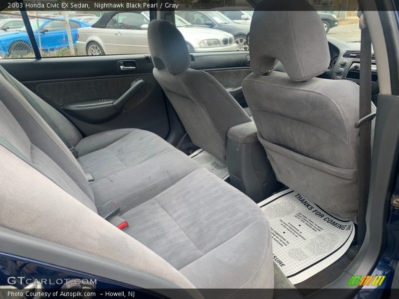 Nighthawk Black Pearl / Gray 2003 Honda Civic EX Sedan