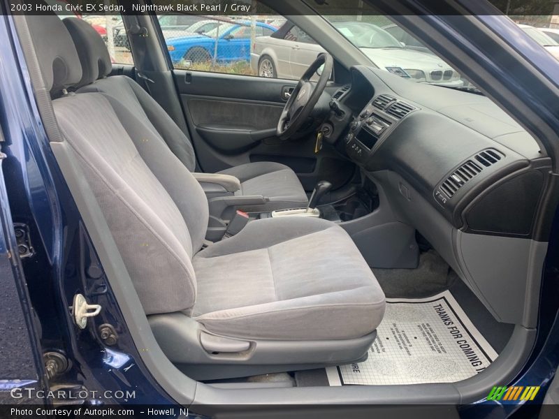 Nighthawk Black Pearl / Gray 2003 Honda Civic EX Sedan