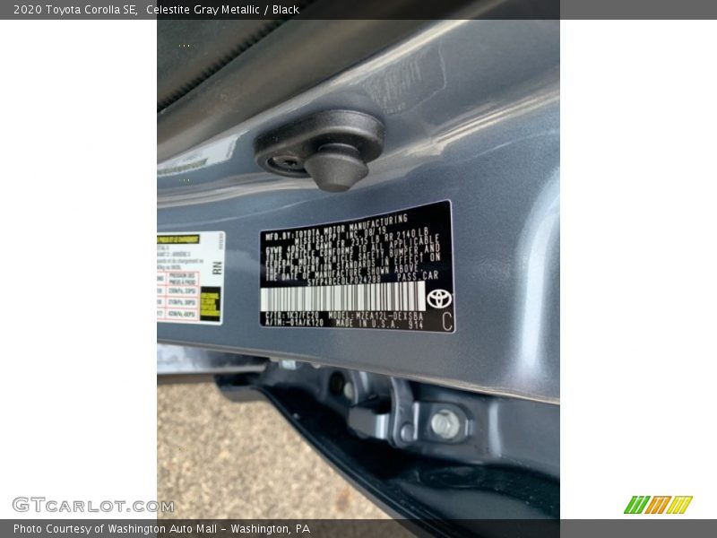2020 Corolla SE Celestite Gray Metallic Color Code 1K3