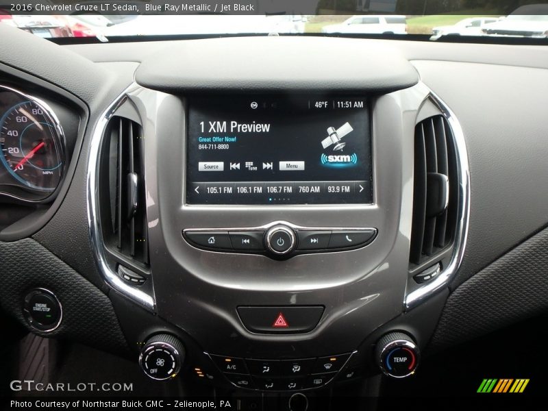 Blue Ray Metallic / Jet Black 2016 Chevrolet Cruze LT Sedan