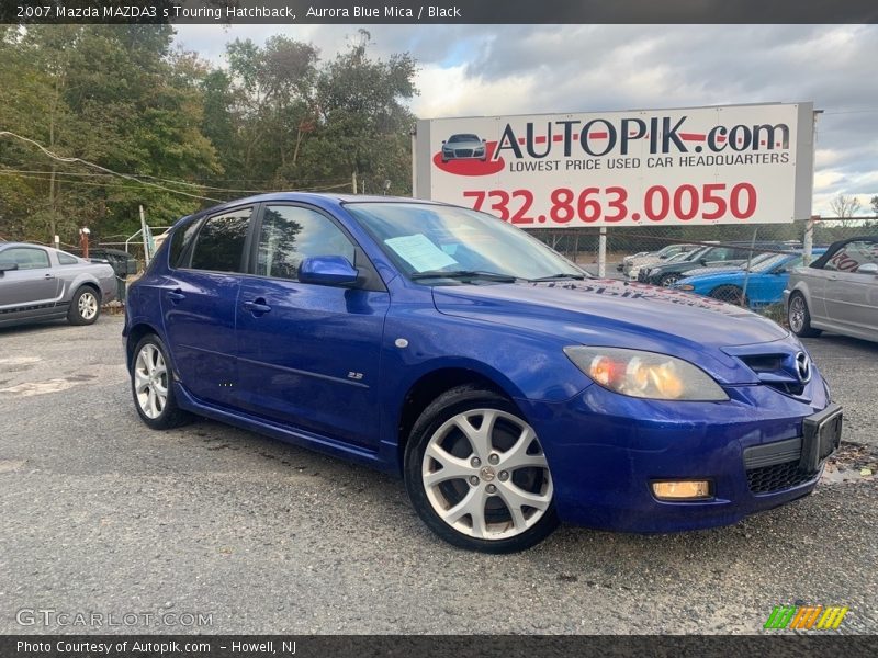 Aurora Blue Mica / Black 2007 Mazda MAZDA3 s Touring Hatchback