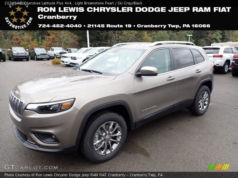 Light Brownstone Pearl / Ski Gray/Black 2020 Jeep Cherokee Latitude Plus 4x4