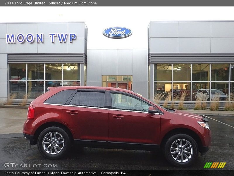 Sunset / Medium Light Stone 2014 Ford Edge Limited