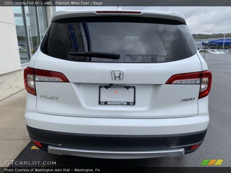Platinum White Pearl / Beige 2020 Honda Pilot EX-L AWD