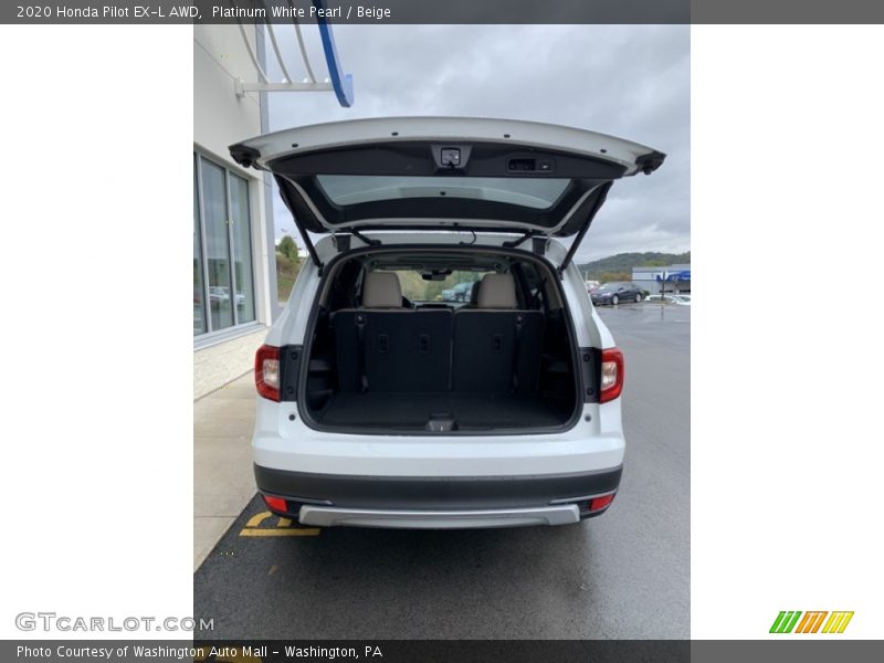 Platinum White Pearl / Beige 2020 Honda Pilot EX-L AWD