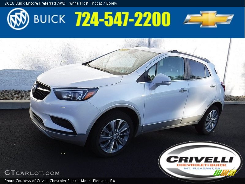 White Frost Tricoat / Ebony 2018 Buick Encore Preferred AWD