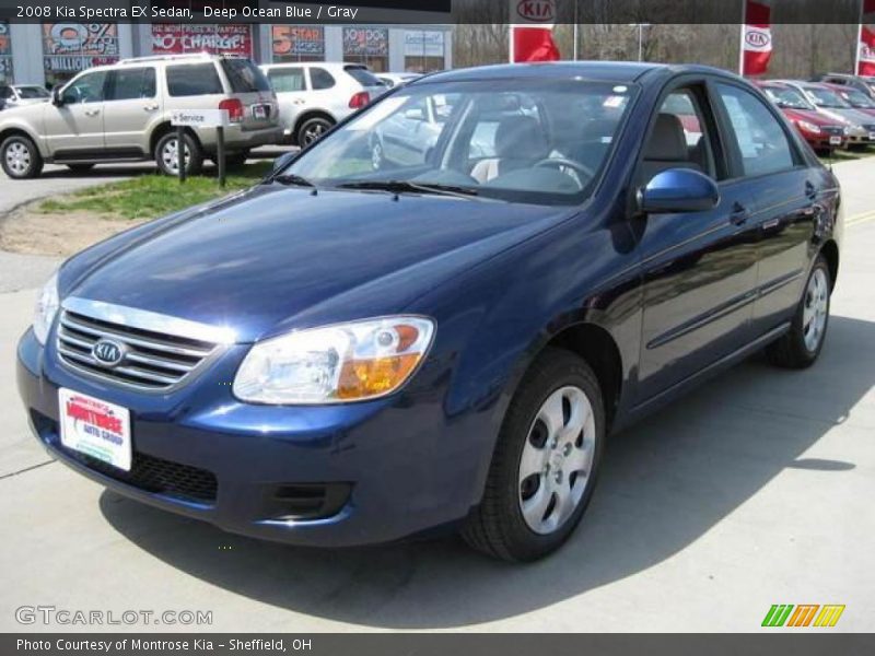 Deep Ocean Blue / Gray 2008 Kia Spectra EX Sedan