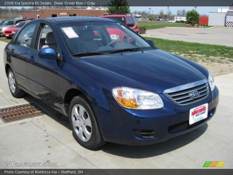 Deep Ocean Blue / Gray 2008 Kia Spectra EX Sedan