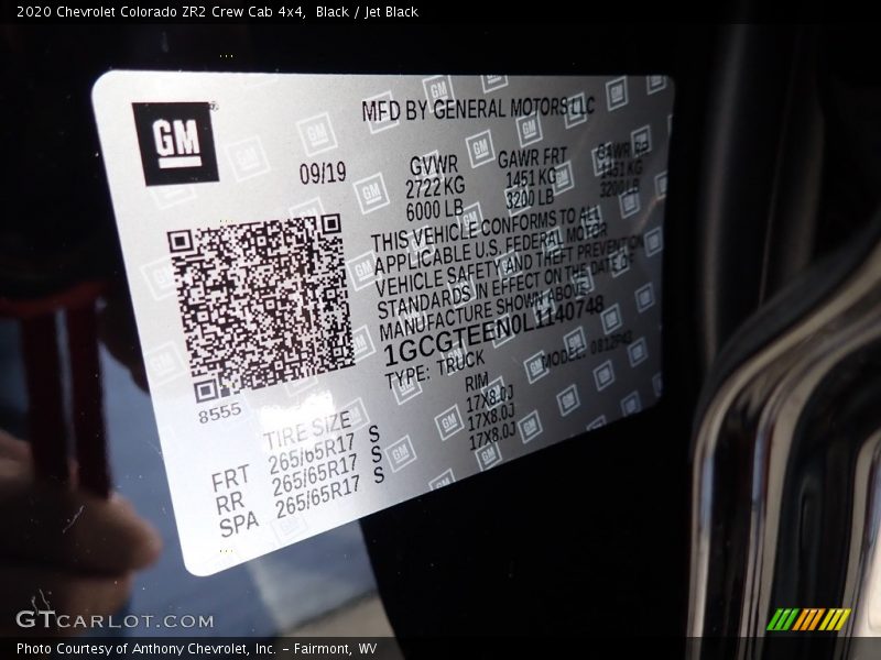 Black / Jet Black 2020 Chevrolet Colorado ZR2 Crew Cab 4x4