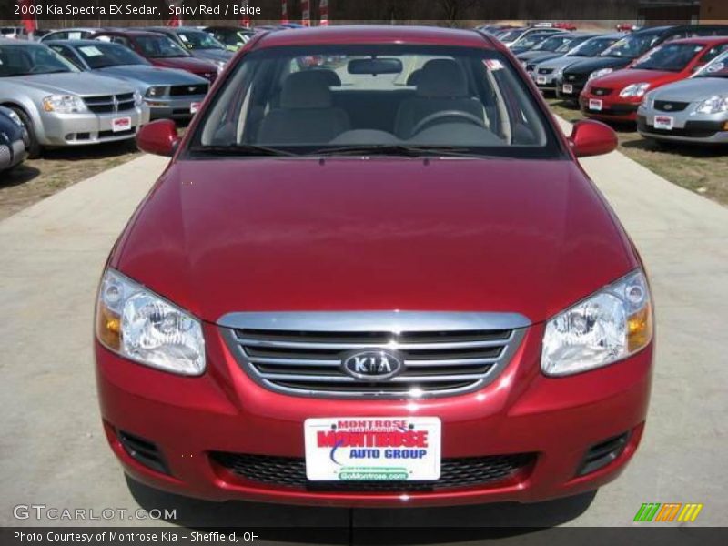 Spicy Red / Beige 2008 Kia Spectra EX Sedan