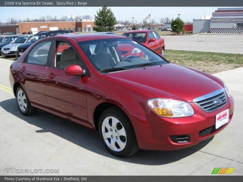 Spicy Red / Beige 2008 Kia Spectra EX Sedan