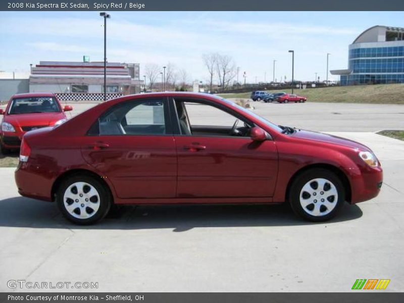 Spicy Red / Beige 2008 Kia Spectra EX Sedan