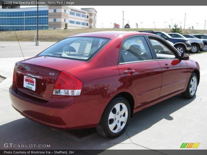 Spicy Red / Beige 2008 Kia Spectra EX Sedan