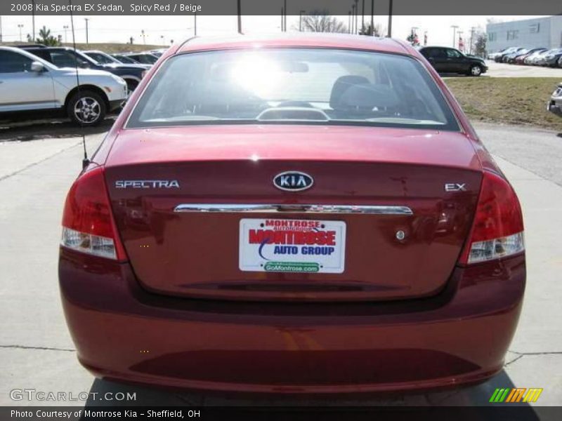 Spicy Red / Beige 2008 Kia Spectra EX Sedan