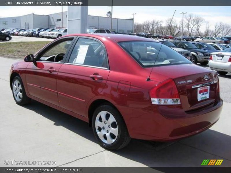 Spicy Red / Beige 2008 Kia Spectra EX Sedan