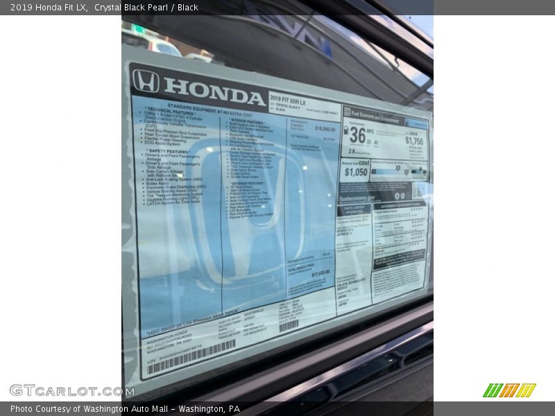 Crystal Black Pearl / Black 2019 Honda Fit LX