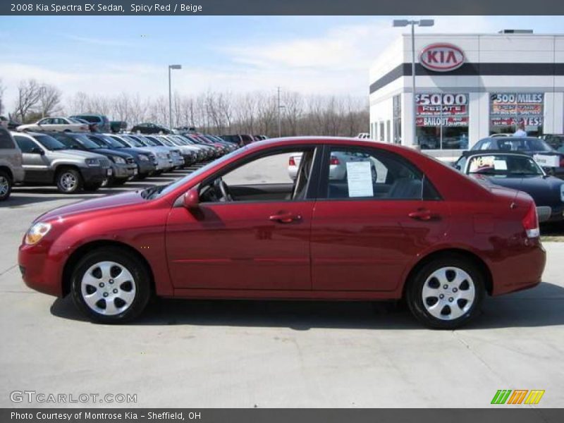 Spicy Red / Beige 2008 Kia Spectra EX Sedan