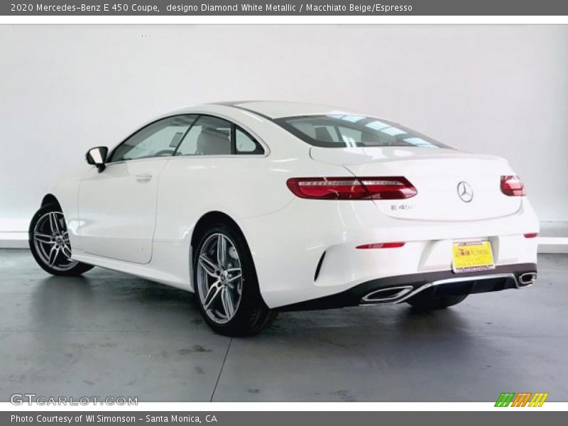 designo Diamond White Metallic / Macchiato Beige/Espresso 2020 Mercedes-Benz E 450 Coupe