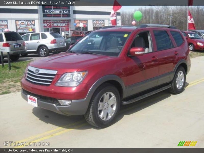 Spicy Red / Gray 2009 Kia Borrego EX V6 4x4