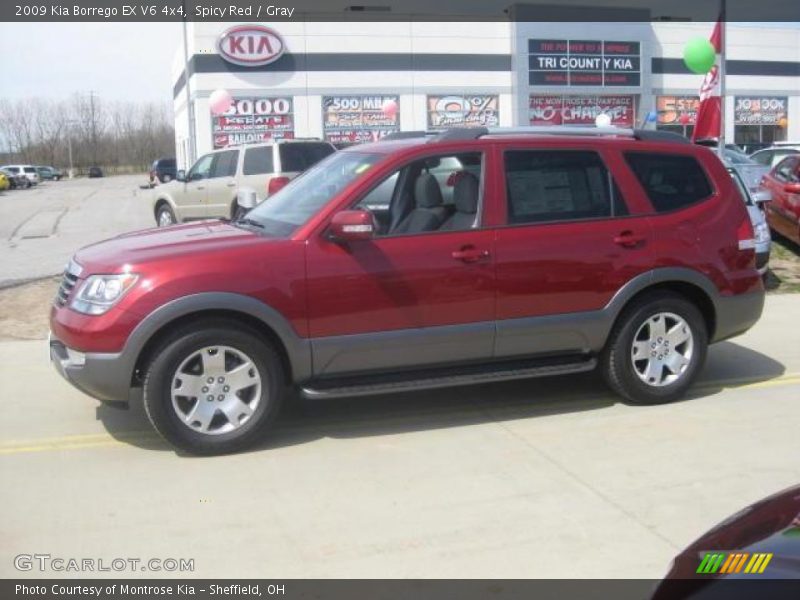 Spicy Red / Gray 2009 Kia Borrego EX V6 4x4
