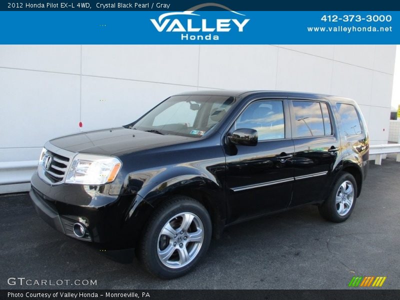 Crystal Black Pearl / Gray 2012 Honda Pilot EX-L 4WD