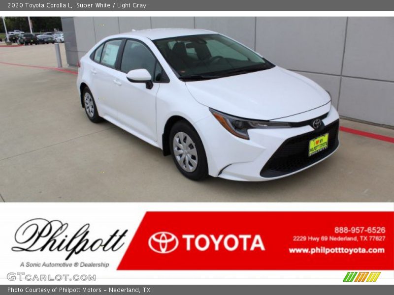 Super White / Light Gray 2020 Toyota Corolla L