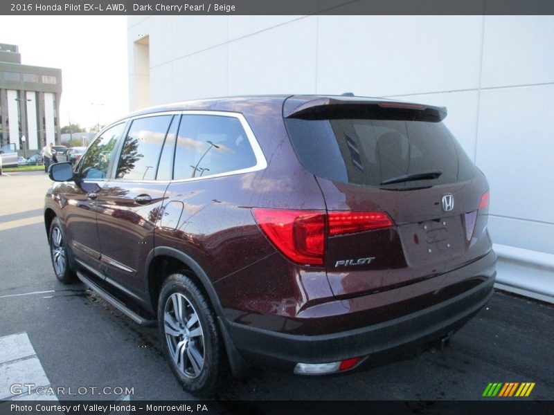 Dark Cherry Pearl / Beige 2016 Honda Pilot EX-L AWD