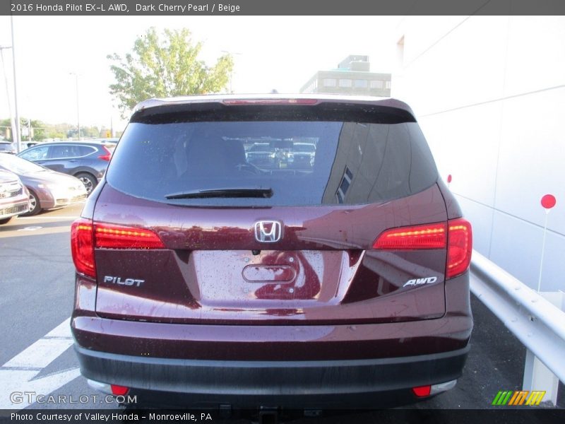 Dark Cherry Pearl / Beige 2016 Honda Pilot EX-L AWD