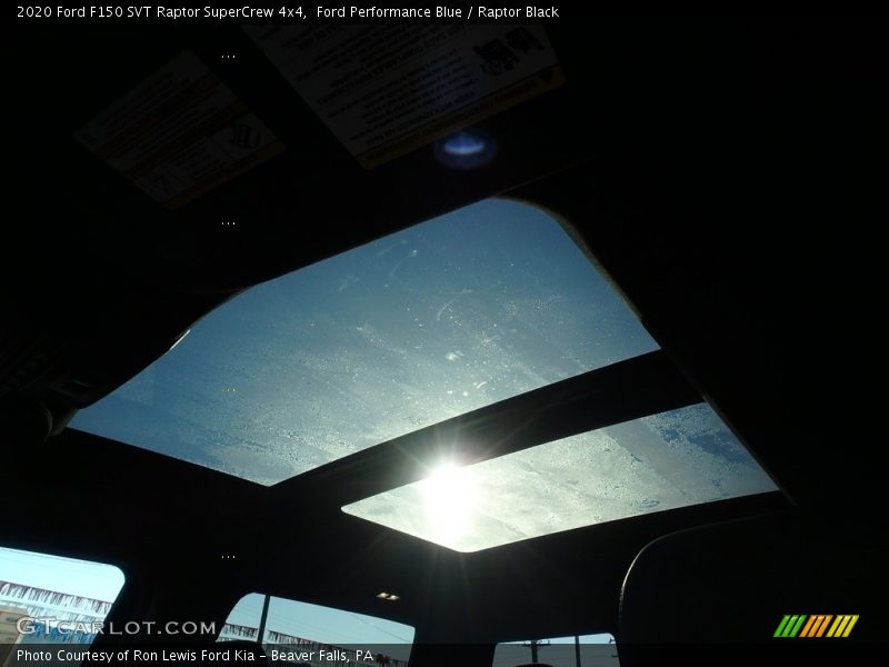 Sunroof of 2020 F150 SVT Raptor SuperCrew 4x4