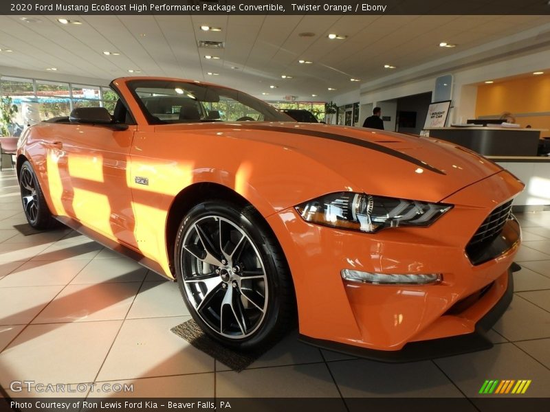 Front 3/4 View of 2020 Mustang EcoBoost High Performance Package Convertible