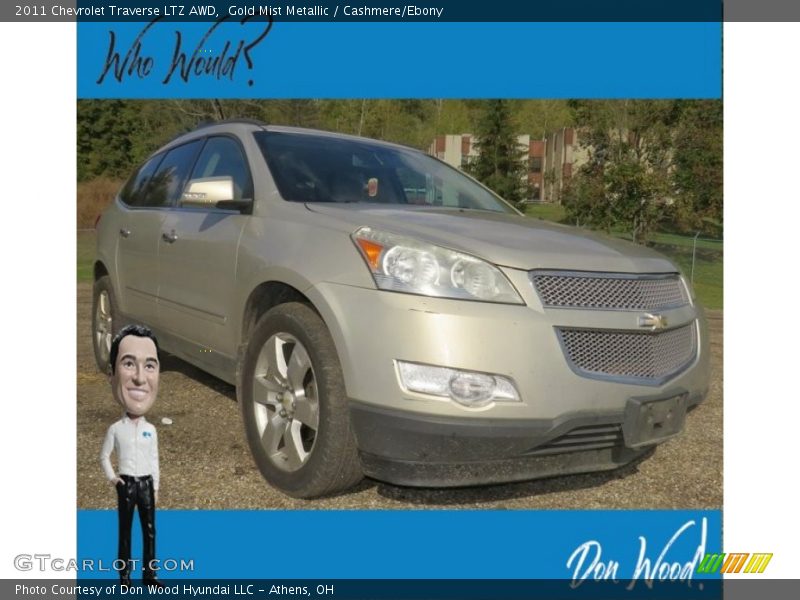 Gold Mist Metallic / Cashmere/Ebony 2011 Chevrolet Traverse LTZ AWD