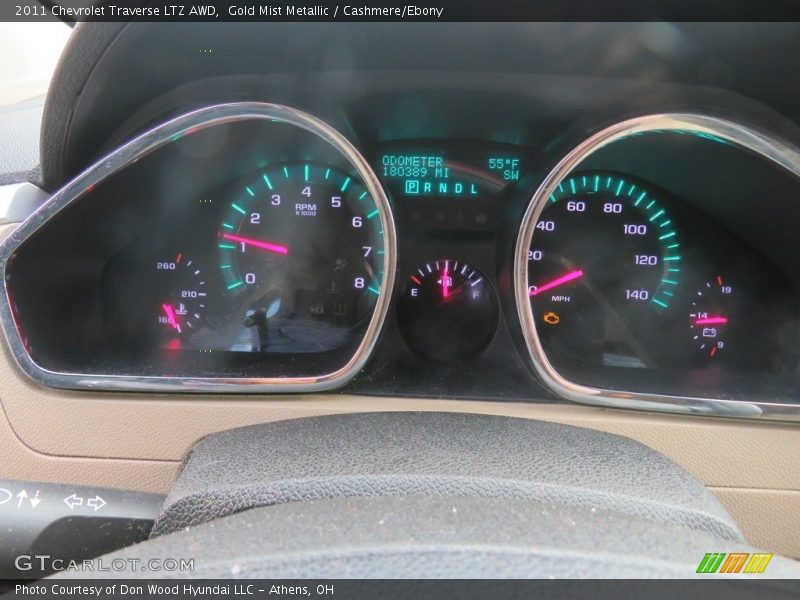Gold Mist Metallic / Cashmere/Ebony 2011 Chevrolet Traverse LTZ AWD